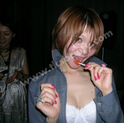 She had that lollipop all night!
